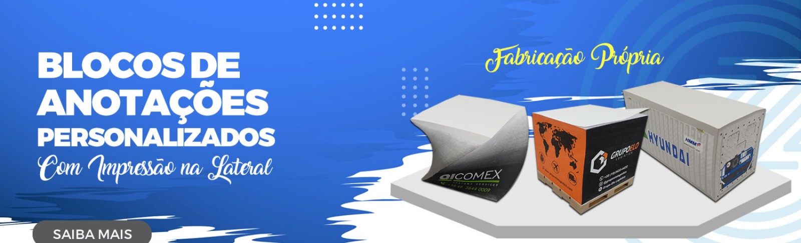 Blocos de Anotações Personalizados com Impressão na Lateral