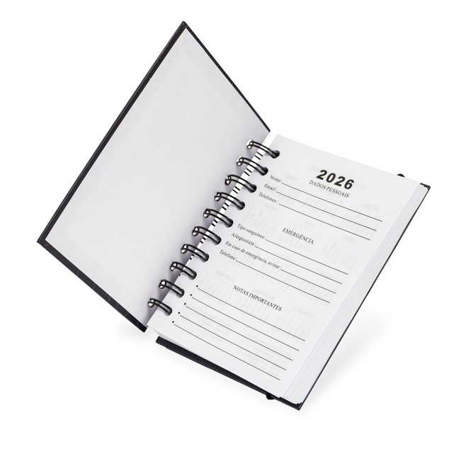 Agenda Diária 2026 Wire-O Personalizada