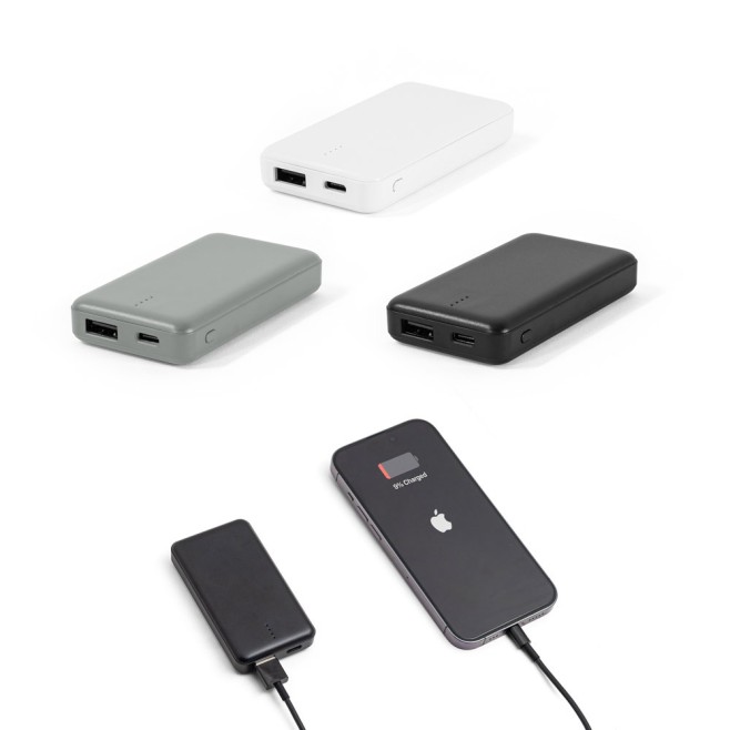 Bateria Portátil em ABS 100% Reciclado 4.000 mAh Promocional