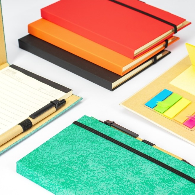 Bloco de Anotações com Autoadesivos e Caneta Promocional