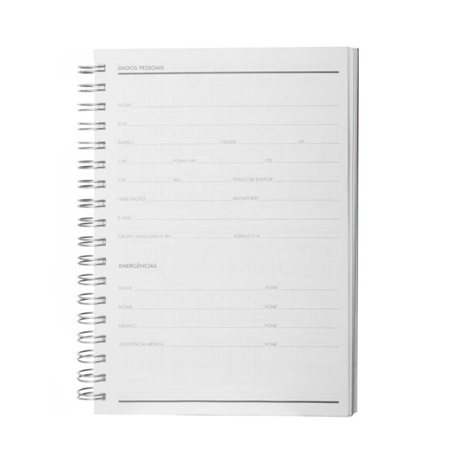 Caderno planner capa em PU