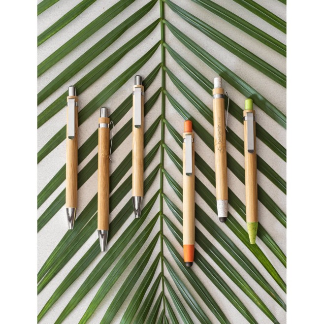 Conjunto de Esferográfica e Lapiseira em Bambu Personalizado