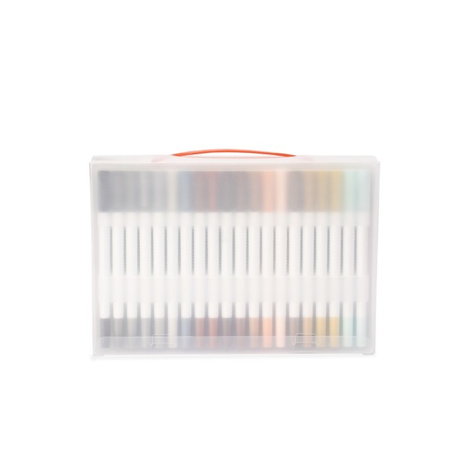 Kit Canetinhas Ponta Dupla Com 100 Cores Promocional