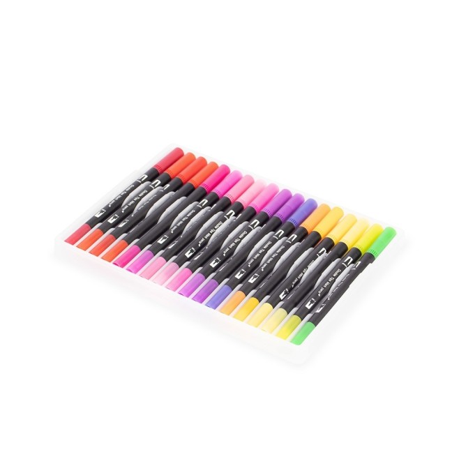 Kit Canetinhas Ponta Dupla Com 120 Cores Personalizado