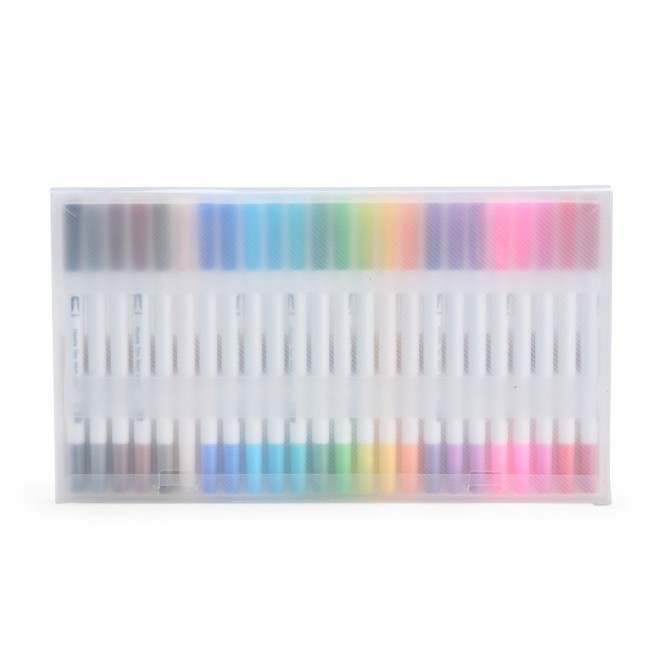 Kit Canetinhas Ponta Dupla Com 24 Cores Personalizado