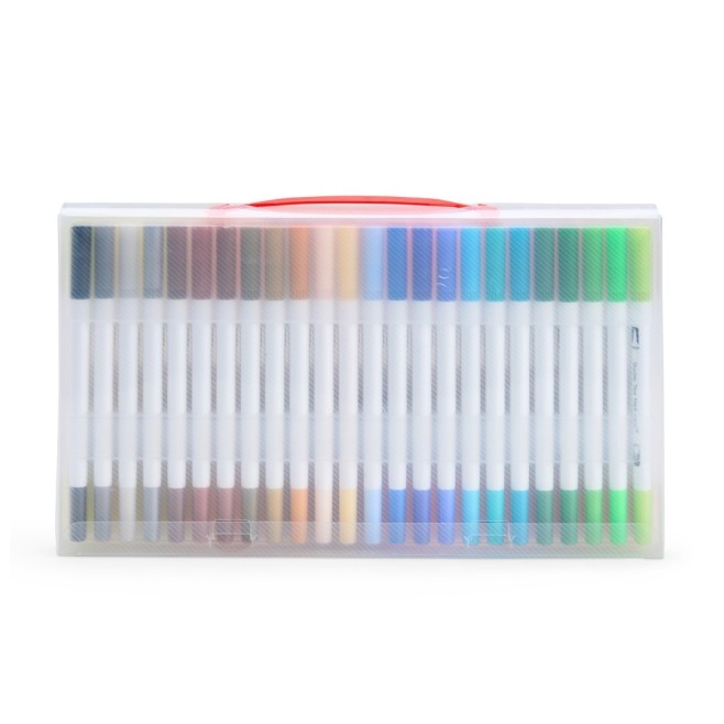 Kit Canetinhas Ponta Dupla Com 48 Cores Promocional