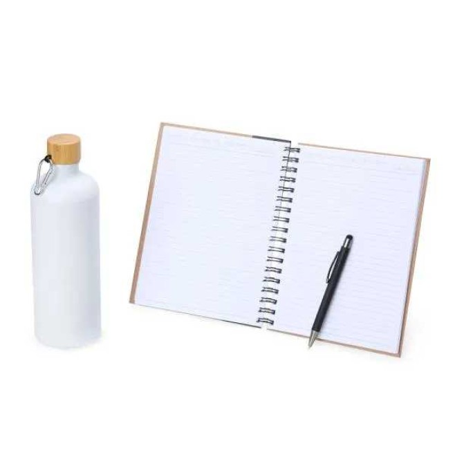 Kit Garrafa, Caderno E Caneta - 3 Pçs Personalizado com Logo