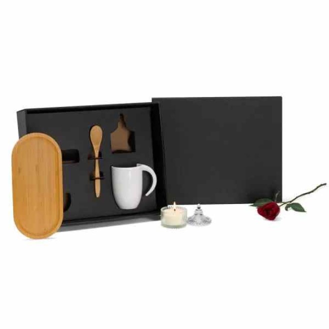 Kit Para Café Com Vela Aromatizada - 4 Pçs Personalizado