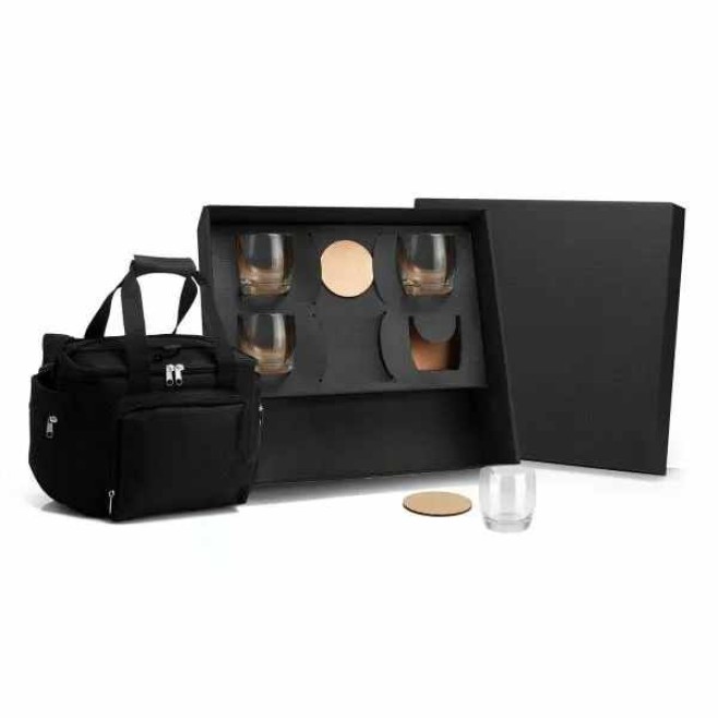 Kit Whisky com Bolsa Térmica 9 Peças Personalizado 