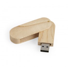 Pen Drive Giratório em Madeira Personalizado