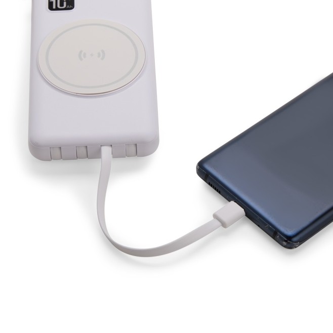 Power Bank 10.000mAh com Carregamento via Indução ou via Cabo Promocional