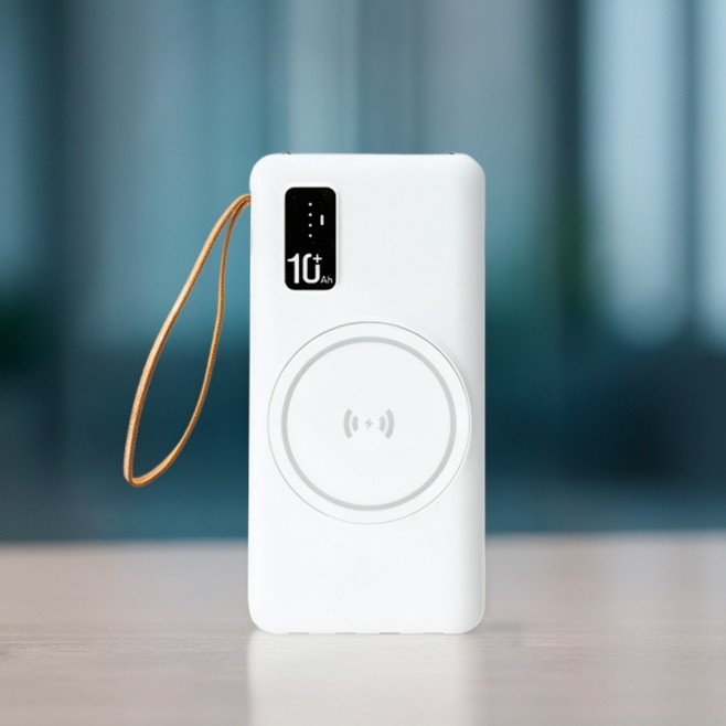 Power Bank 10.000mAh com Carregamento via Indução ou via Cabo Promocional